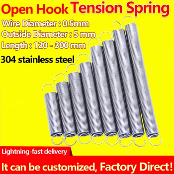 

Stainless Steel Tension Spring Extension Spring Wire Diameter 0.5mm Outer Diameter 5mm Pullback Spring Draught Spring Spot Goods