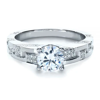 

925 sterling silver ring 1ct 2ct 3ct Classic style Diamond jewelry Moissanite ring Wedding Party Anniversary Ring For Women