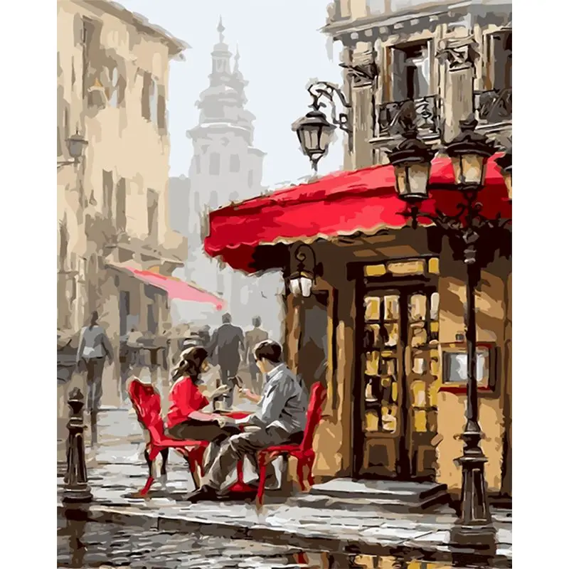 

GATYZTORY Frame Painting By Numbers London Landscape Painting Coloring By Numbers Acrylic Paint On Canvas For Home Decors