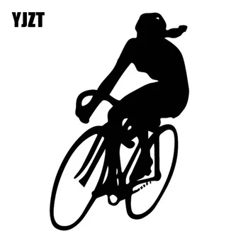 

YJZT 10CM*15.6CM Mountain Biking Dashing Cool Dazzling Vinly Decal Interesting Decor Car Sticker Black/Silver C27-0656