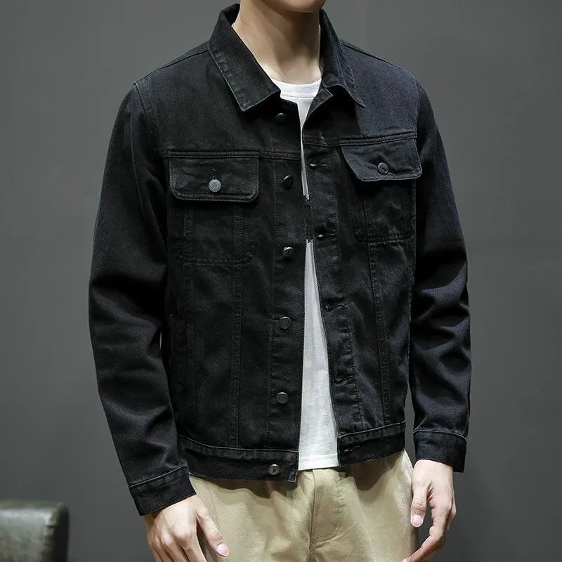 Autumn Winter Denim Jacket Men Korean 