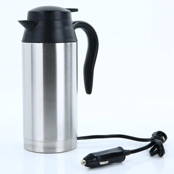 

12V 24V Car Truck Electric Heated Water Kettle Stainless Steel Outdoor Travel Hot Water Coffee Warmer Bottle Insulated Pot 750ml