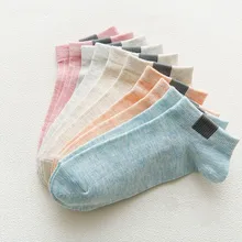 

1Pairs Women Comfortable Stripe Cotton Candy Color Short Socks Female Slippers Casual Ankle Socks High Quality New Fashion 2021