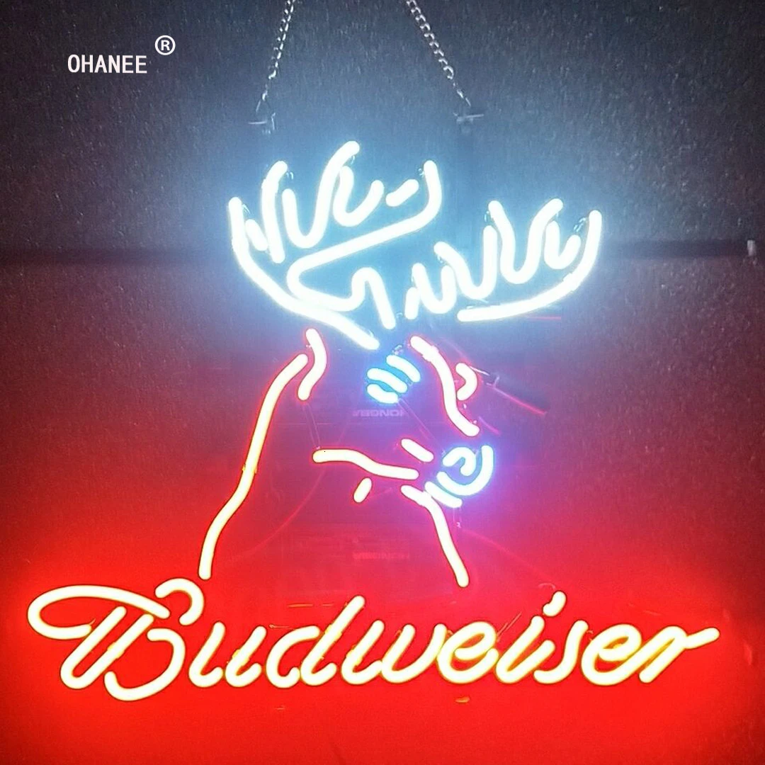 На заказ для budweiser неоновый знак светильник Настоящее неоновое стекло трубка