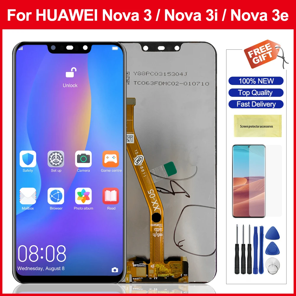 Dipos FLEX Pellicola Protettiva Per Huawei Nova 3i | 3 Pezzi Trasparente Antiurto | Copertura Totale Display Curvo Con Garanzia 10 Anni