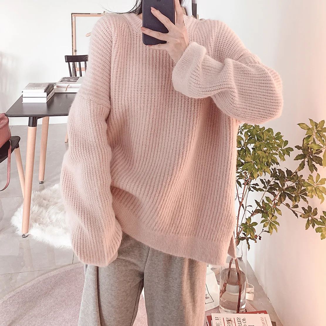 Женский свитер, пуловер с геометрическими узорами, вязаный свитер с длинным рукавом, Женский пуловер, Повседневный свитер для женщин, Осень-зима