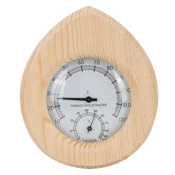

2 In 1 Measuring Tools Hot Tub Analog Home Humidity Hygrometer Modern Dial Accurate Bathroom Portable Wooden Sauna Thermometer