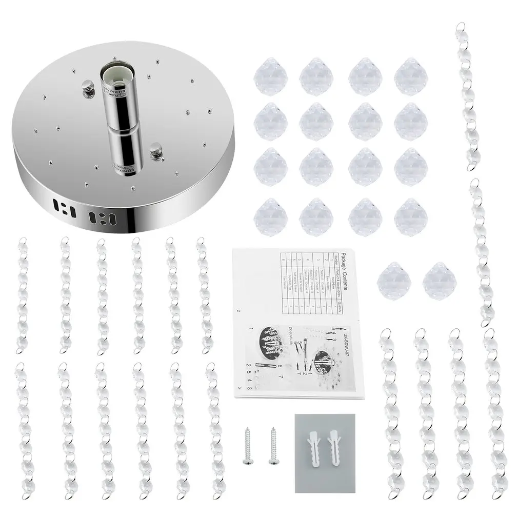 

Crystal Droplets Silver Chrome Ceiling Light Chandelier Fitting Lamp