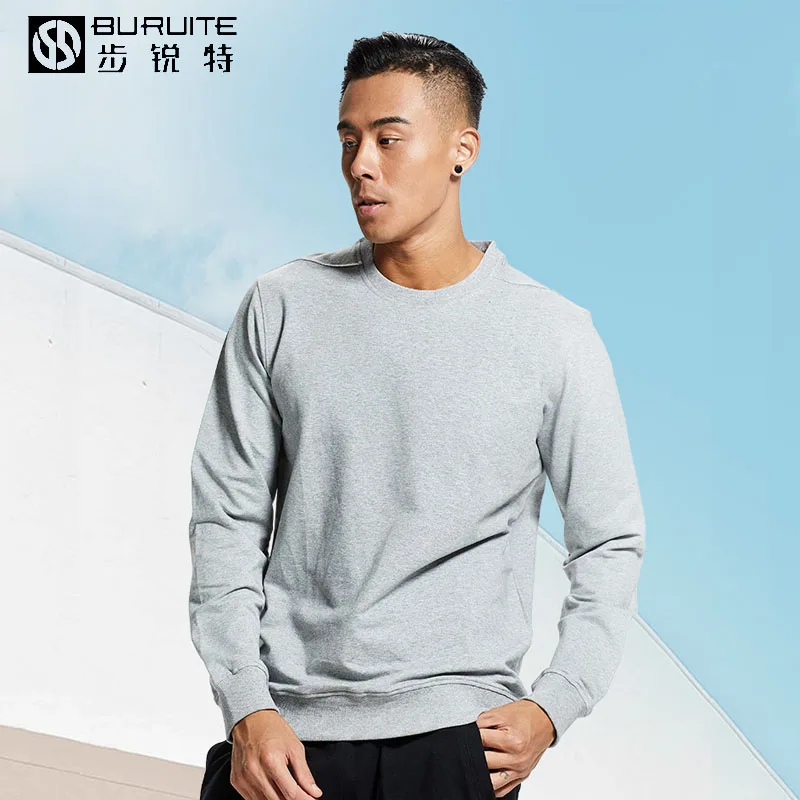 

Men's loose Pullover round neck top new leisure long sleeve running sportswear in spring and autumn 2019