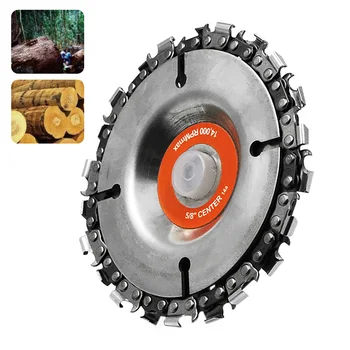 

4 Inch Grinder Chain Disc 22 Tooth Abrasive Cut Wood Carving Disc Woodworking Chain Grinder Chain Saws Disc Chain Plate Tool
