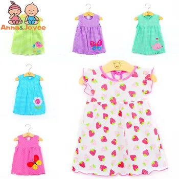 

3pcs/lot Newborn Baby Dress, Girls Dress Summer 100% Cotton Beautiful Dresses for Baby Clothing Tops 1-3 year