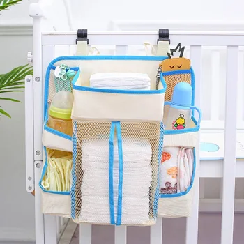 

Baby Nursery Organizer Kids Crib Bumper Diaper Organizer for Bed Hanging Storage Bag Newborn Nappy Multifunctional Container