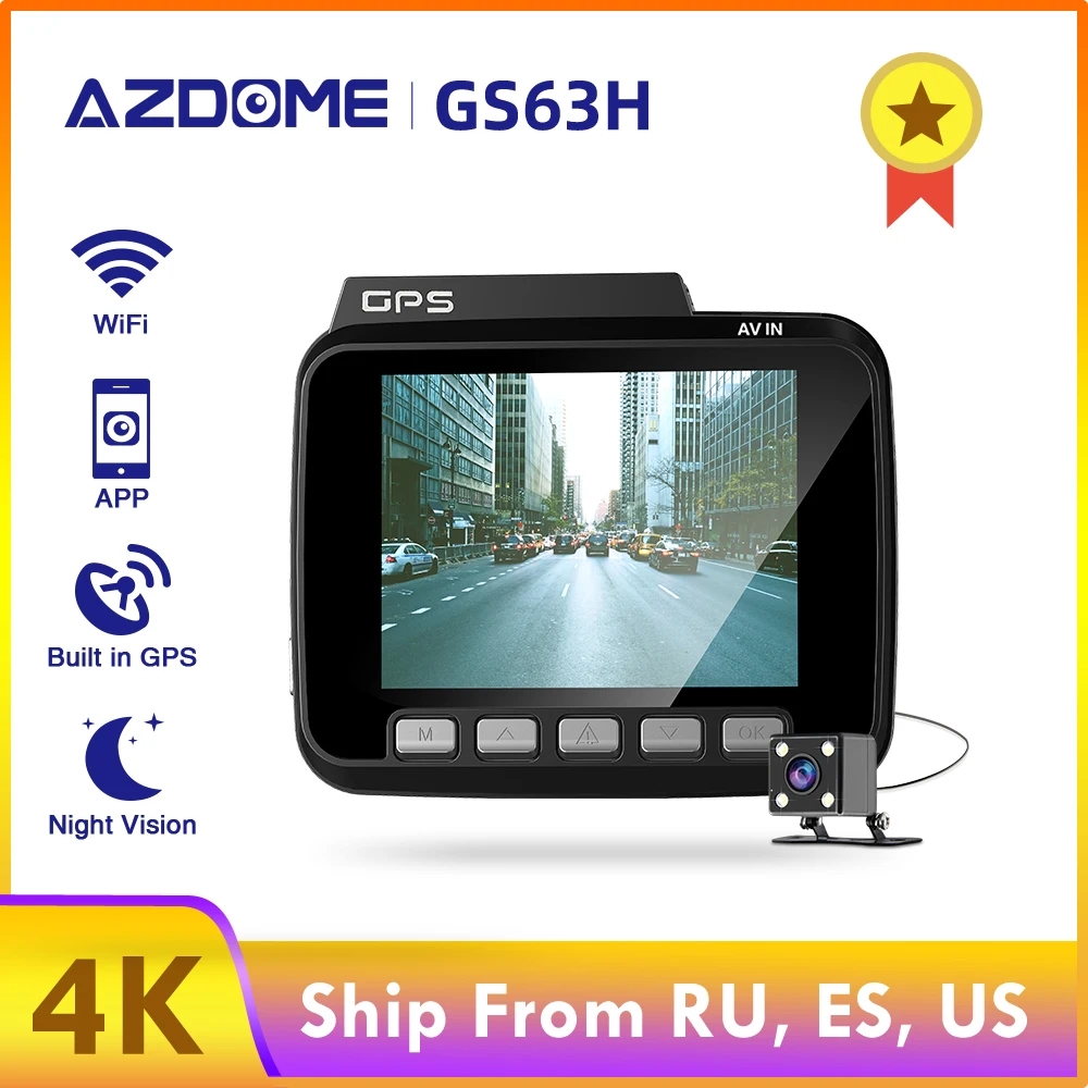 AZDOME GS63H двойной объектив Wi Fi FHD 1080P спереди + VGA сзади dvr регистраторы 2160 P регистраторы Новатэк 96660 Dashcam камера Встроенный gps AZDOME GS63H двойной объектив Wi Fi FHD 1080P спереди + VGA сзади dvr регистраторы 2160 P регистраторы Новатэк 96660 Dashcam камера Встроенный gps
