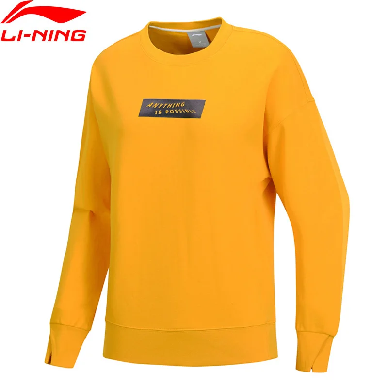 Li-Ning, Женский трендовый свитер, 80% хлопок, 16.5% полиэстер, 3.5% спандекс, обычная посадка, подкладка, спортивные свитера, топы AWDP064 WWW1017