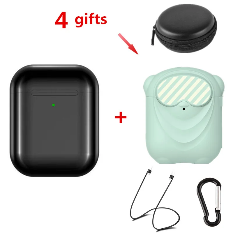 I200 tws Aire2 Bluetooth наушники PK W1 H1 датчик Tap управление беспроводной зарядки наушники PK i10 i10tws i12 i30 i60 i80 i100 TWS - Цвет: 7 black add  gifts