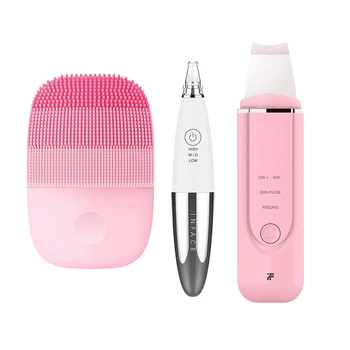 

Inface Facial Cleansing Brush and Ultrasonic Ion Cleansing Skin Scrubber and Vacuum Blackhead Remover