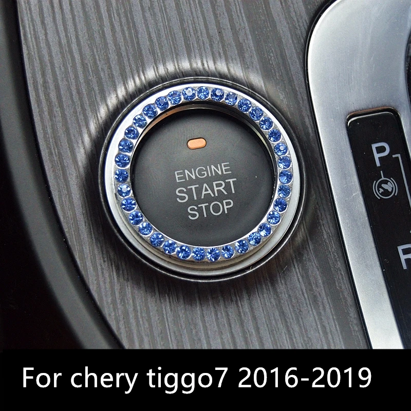 Для chery tiggo7 tiggo 7- Автомобильная декоративная кнопка старта кольцо зажигания с бриллиантом декоративное кольцо автомобильные принадлежности