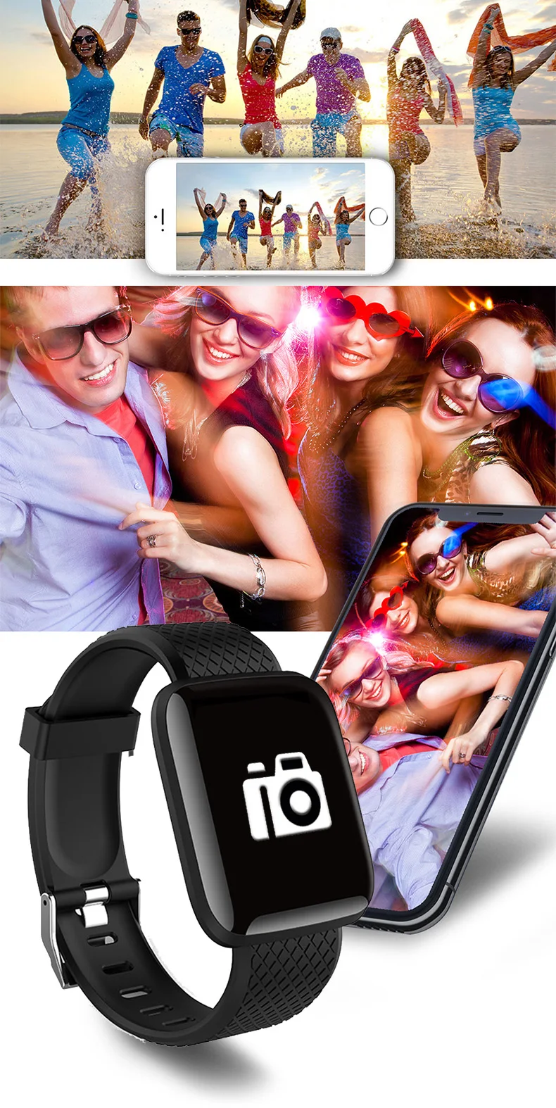 2Pcs 116plus i7s Smart Watch Men Women Bluetooth Earphone Watch Sport FitnessTracker Pedometer D13 Smartwatch Digital WristWatch
