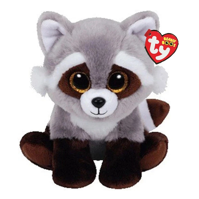 Ty Beanie Boos Collection Oakie Brown/Grey Raccoon - 6