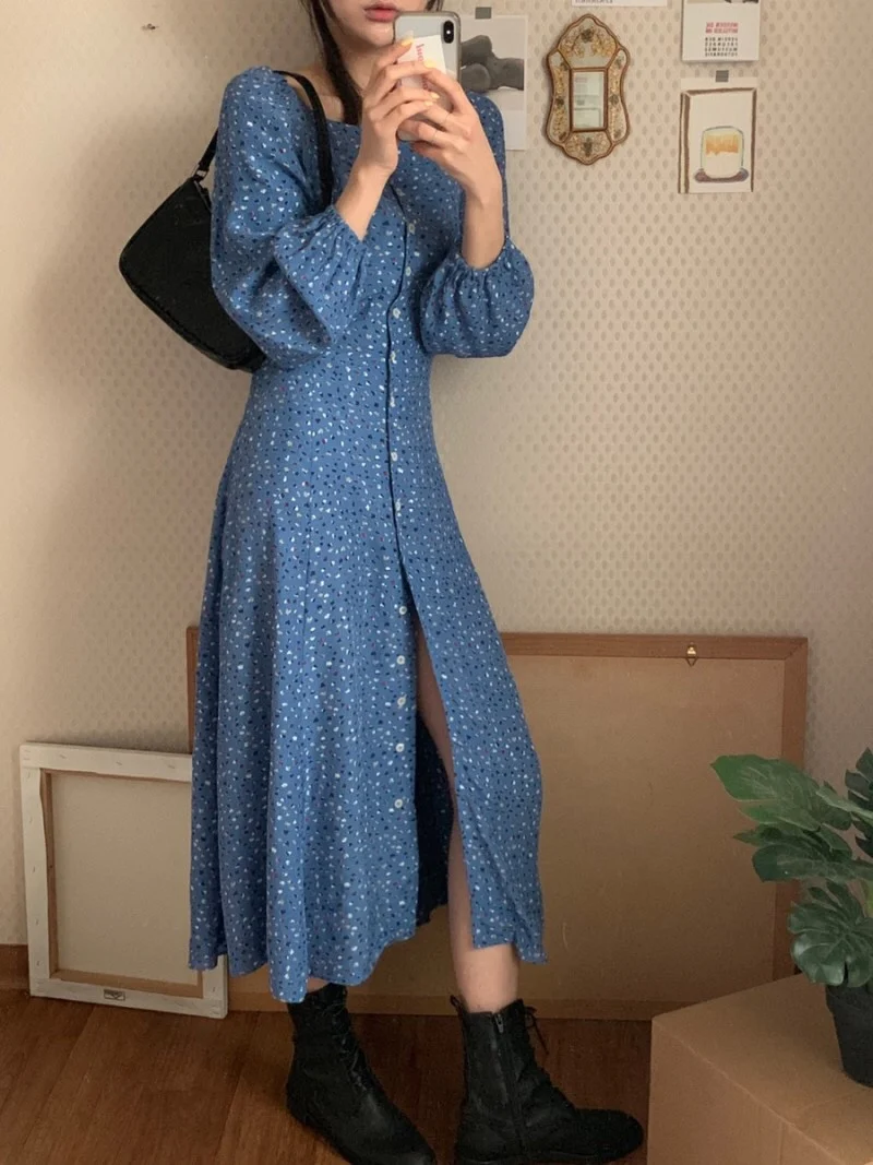 Женское платье с открытыми плечами и цветочным принтом винтажное богемное
