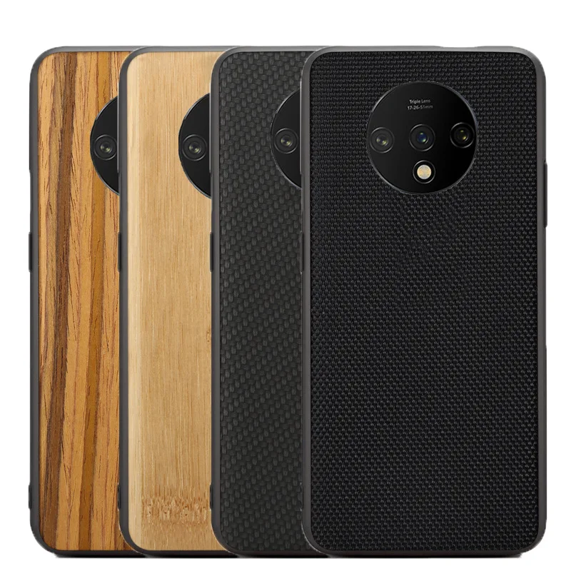 

Phone Case for Oneplus 7 7T Pro Sandstone Silicon Nylon Wood Bamboo Bumper Cover Cases for One plus 7 Pro Oneplus 7t