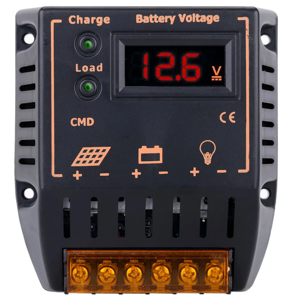 12V/24V LCD Display Solar Charge Controller Auto Regulator Solar Panel Battery System Solar Controller for Overcharge Protection