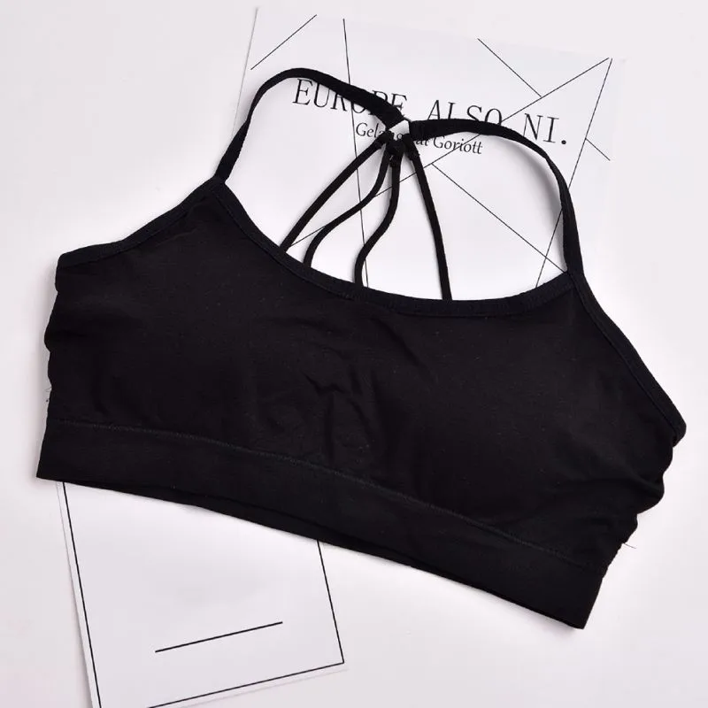 Sexy Hollow Back Cross Beauty Back Solid Color Tube Top Women Sexy Wireless Bralette