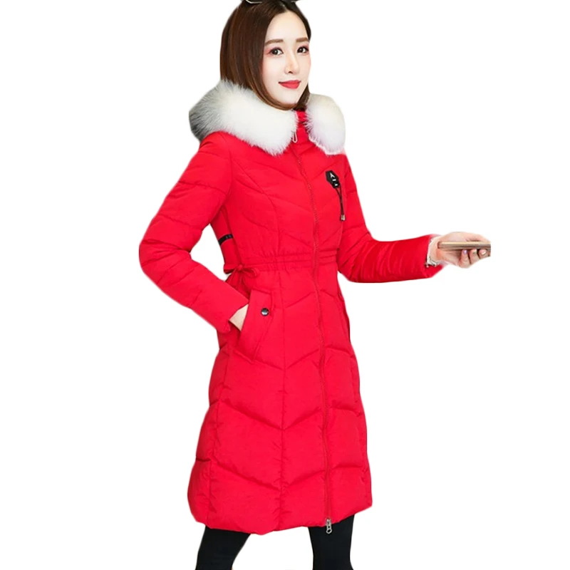 

New Winter Jacket Women Thicken Warm Coat Outwear Down Cotton Jackets Coat Plus size womens Hooded Big Fur Collar Parkas F902