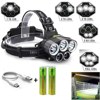 

LED High Lumen Rechargeable Headlight Hunting Camping Fishing Flashlight USB Sensor Head Lamps Outdoor Waterproof Lighting