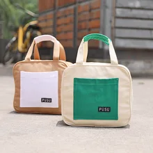 Сумка повседневная сумка для подгузников большого объема экспорт толстый холст для мужчины и женщины квадратный мешок смешанные цвета ланч бокс
