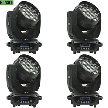 

4 pieces /19X12W RGBW 4in1 Zoom Dyeing moving head light Zoom dyeing light DMX DJ moving head light
