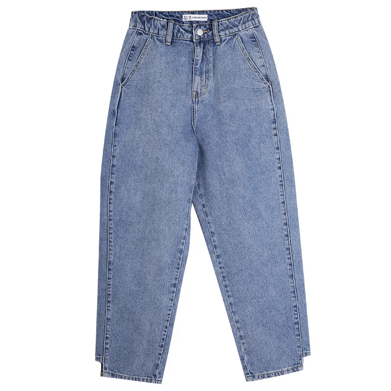 Женские свободные джинсы LEIJIJEANS, светло-голубые двухцветные облегающие джинсы с карманами и высокой посадкой, новая модель 9110 большого размера