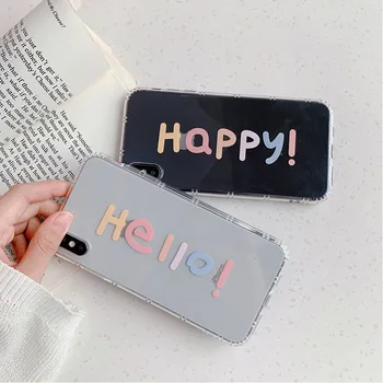 

Retro Simple colors letters Couples cute Phone case for iPhone 11 Pro MAX X XS XR case silicone cover for iPhone 7 8 6 Plus Case
