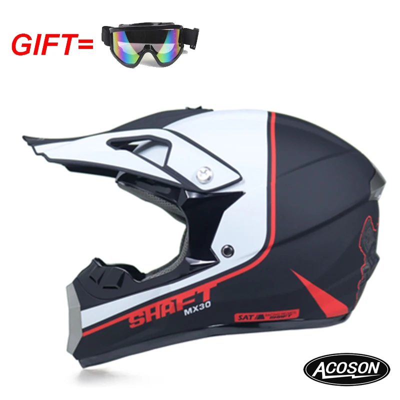 Motorcycle cross helmet for motorcycle helmet down MTB DH off road motorcycle cross racing helmet point with goggles - Цвет: 13