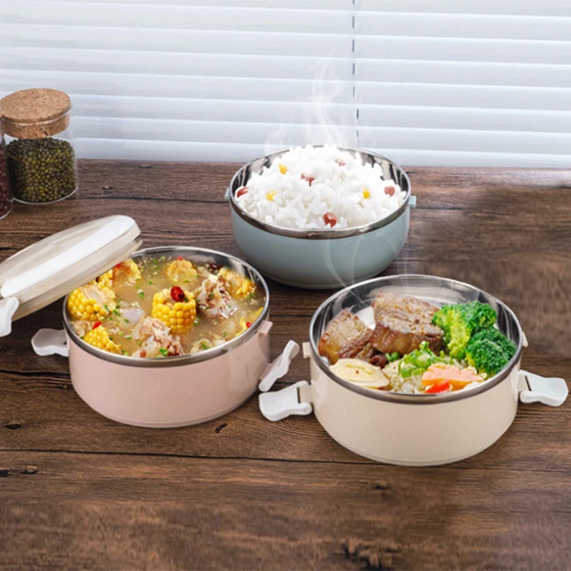 Японский Ланч-бокс градиентного цвета, термо-бокс для еды, Bento box из нержавеющей стали, ланчбокс для детей, портативный, для пикника, школы