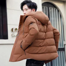 Осень и зима новое поступление сплошной цвет с капюшоном хлопок короткий толстый тонкий жакет размера плюс Повседневная куртка