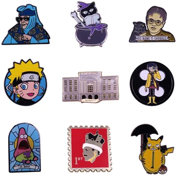 

20pcs/lot A3827 Patchfan Tv Show Character Brooches Anime Naruto Pins Icon Enamel Pins Badges Cartoon Cat Jewelry