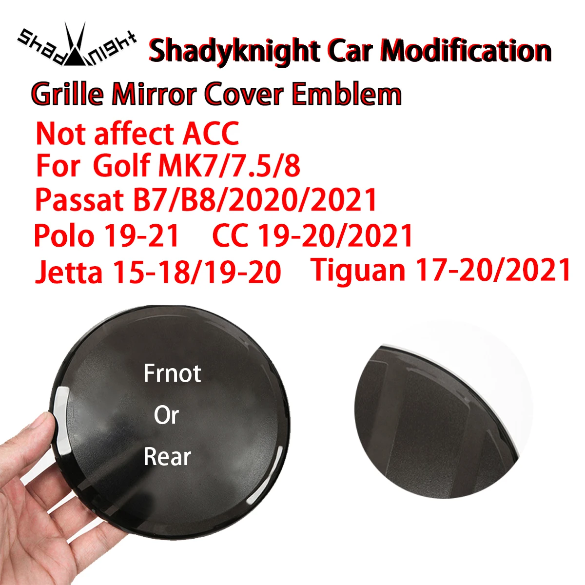 Not Affect ACC Shady-knight Front Grille Mirror Emblem Or Rear Trunk Lid Logo for Golf 7/7.5/ 8 Passat Polo CC Jetta Tiguan | Автомобили и