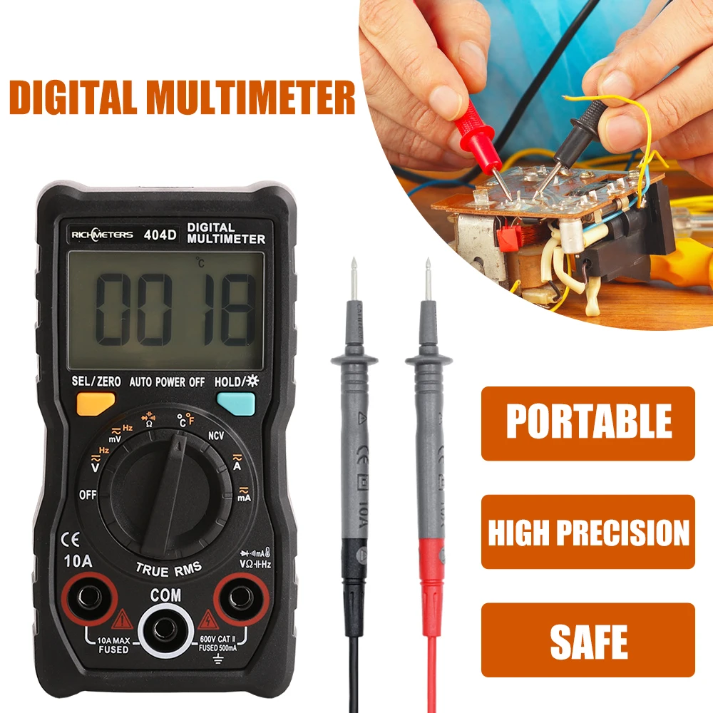 Multimeter RICHMETERS RM113A NCV Digital Multimeter 2000 Counts AC/DC Voltage Measuring Meter Portable Voltage Meter Multi-meter digital multimeter multimeter tester