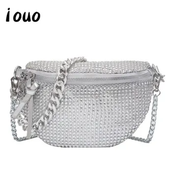 

iouo authentic ladies handbag shoulder bag woman fashion 2020 new trendy female bag rhinestone messenger wild small bag