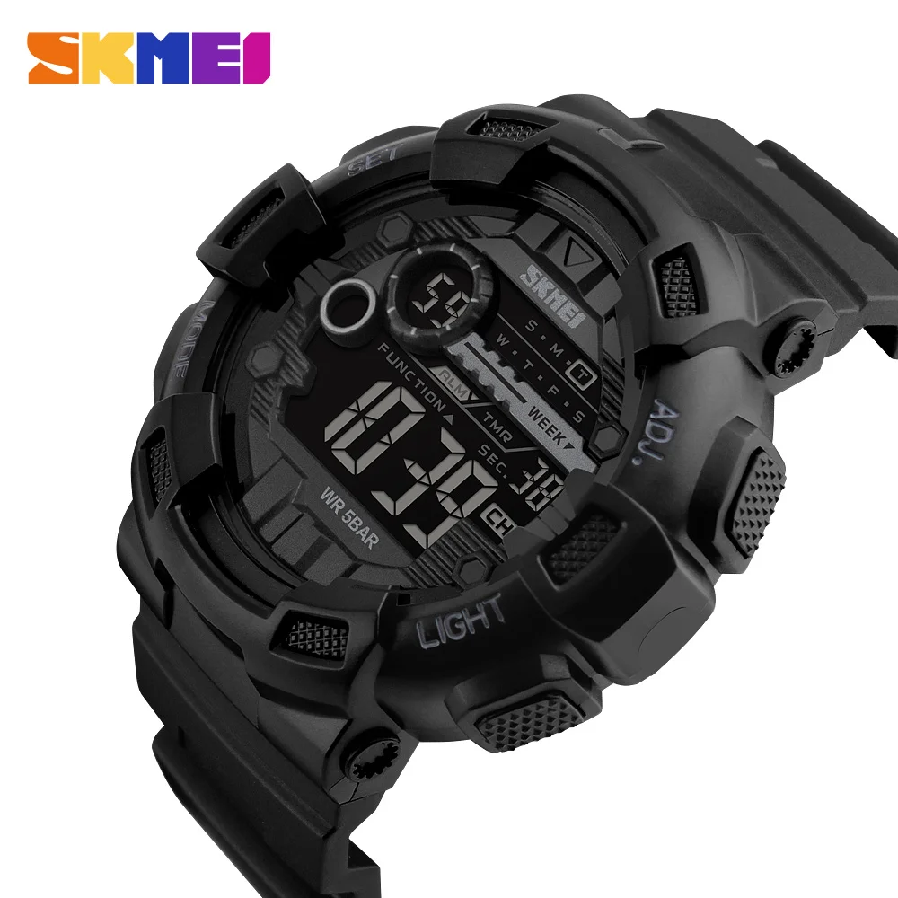 SKMEI Outdoor Sport Digital Watch Men Multifunction Waterproof PU Strap LED Display Military Army Watches Reloj Mjuer Hombre afbeelding