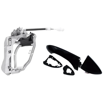 

1pcs Front Right Driver Side Door Handle Handle & 1pcs Car Bright black Front/Rear Right Side Outside Outer Door Handle