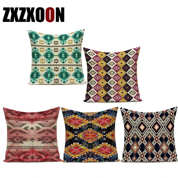 

Decorative Throw Pillows Case African Style Elephant Boho Mandala Geometric Square Cotton Linen Pillow Cushion Cover