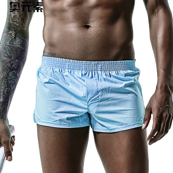 

Home boxers shorts men 5 color underwear for man sexy cotton innerwear casual underpants male arrow pants