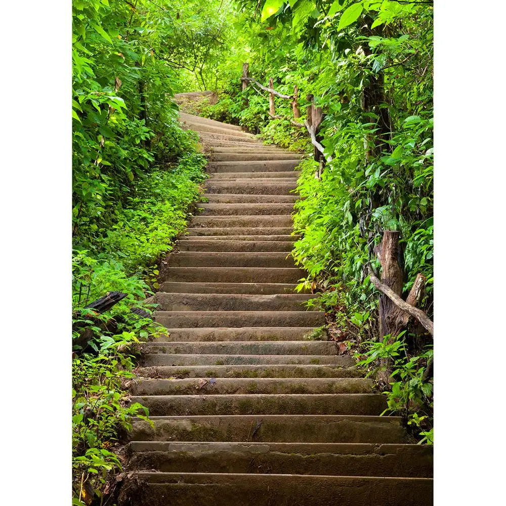 Steps Wooden Guardrail Plant Photo Backdrop Customized Background for Baby Children Portrait Pets Photobooth Photography Props |