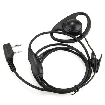 

D-Shaped PTT Safety Headset for Kenwood Walkie Talkie Radio 2 Pin Earpiece