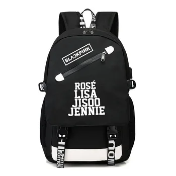 

BLACKPINK Backpack Girls Boys School Bags for Teenage Student Large Back Pack Women Korean Kpop TWICE Fashion Cool USB Bagpack