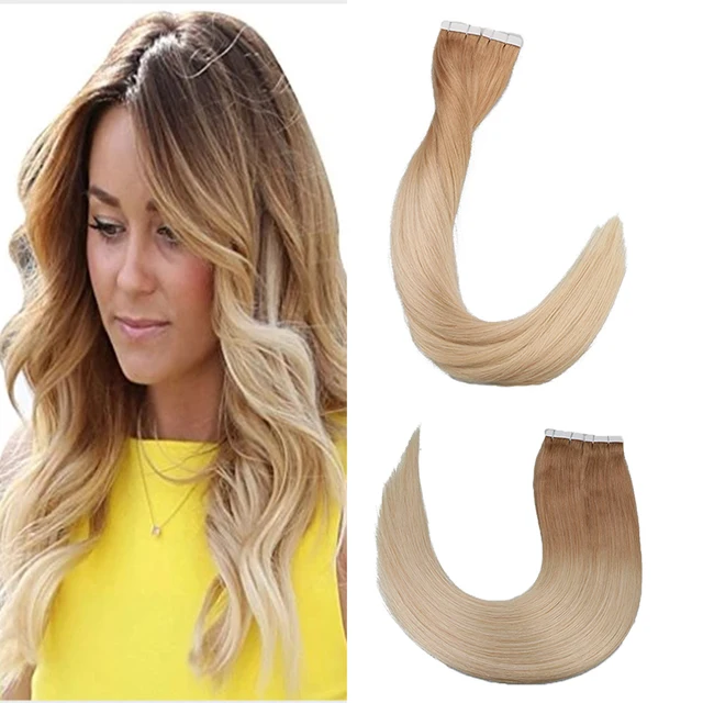 Toysww 100% Real Human Hair Russian Hair Tape in Hair Extensions Blonde #60 For Woman Machine Made Remy Hair 20/40pcs 16T613
