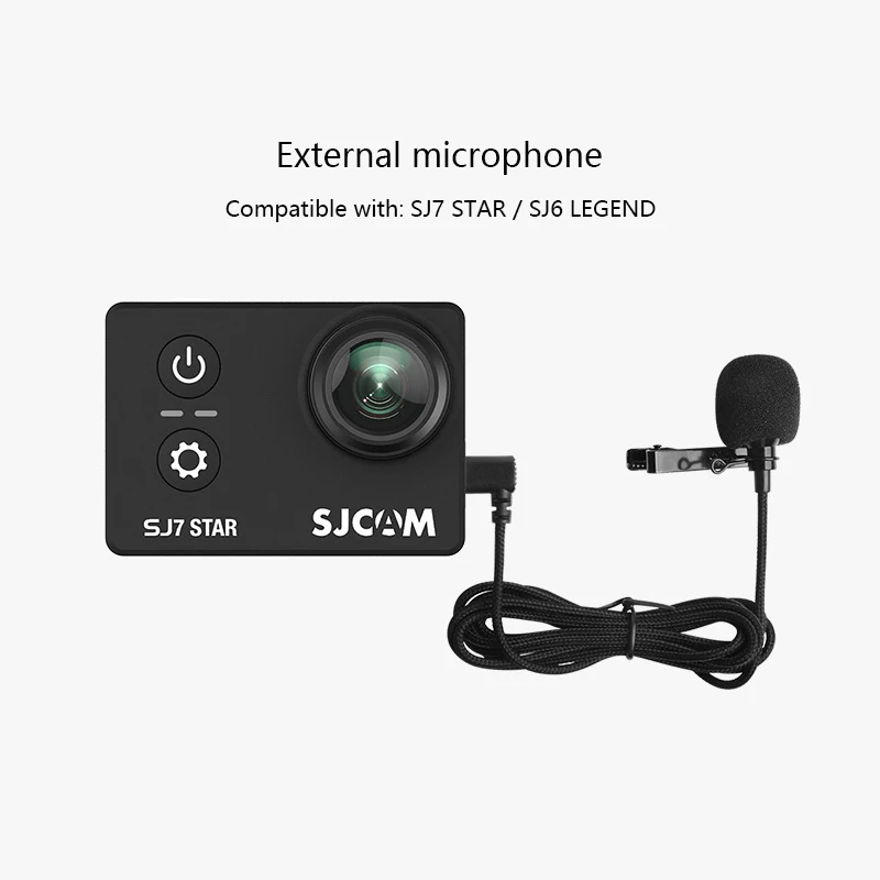 SJ7 Star Kameras IPOTCH Externes Mikrofon Mikrofon mit Clip für SJCAM SJ6 