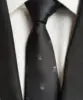 Мужские галстуки с серебряным черепом, черный модный галстук ► Фото 1/2